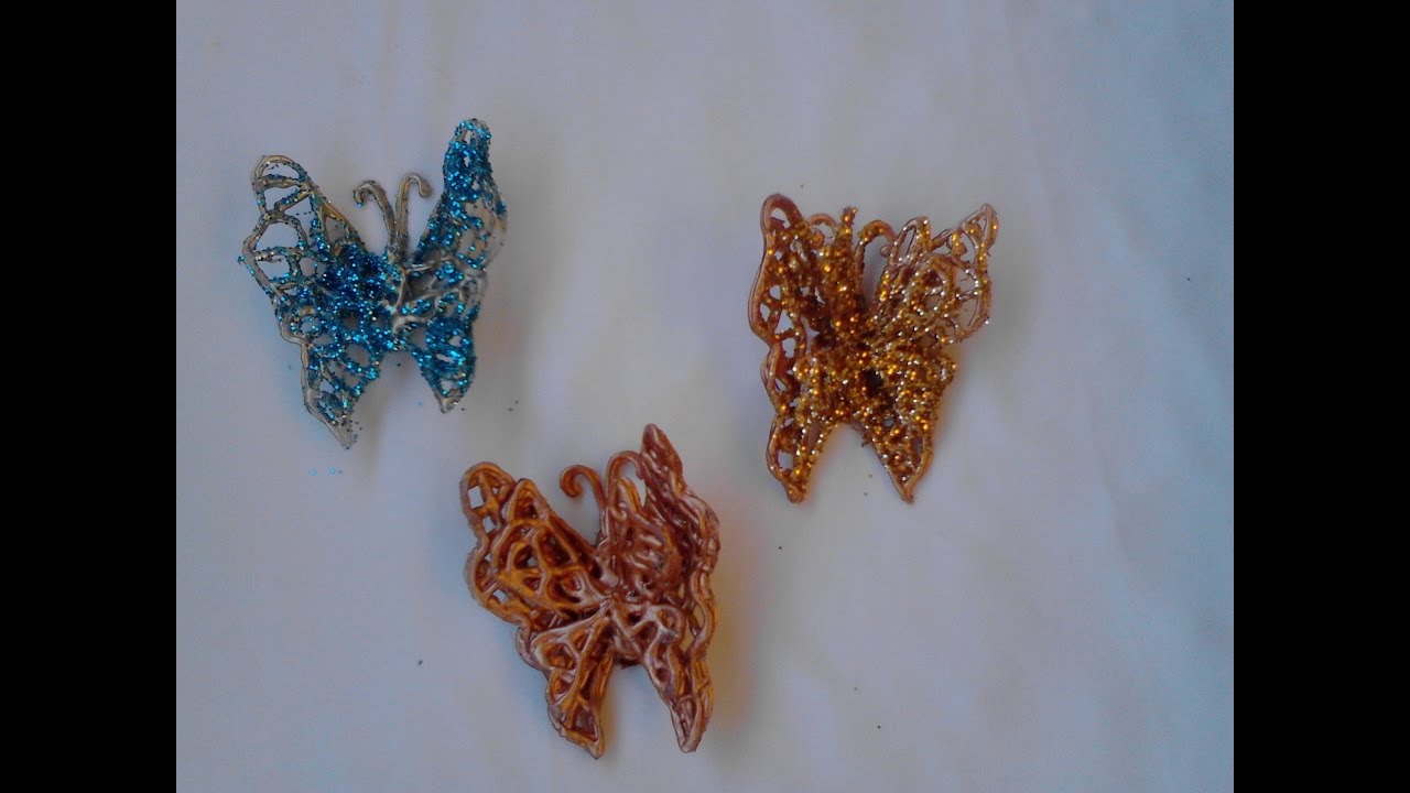 Mariposa hecha de silicona caliente    decora tu habitacion! Facil