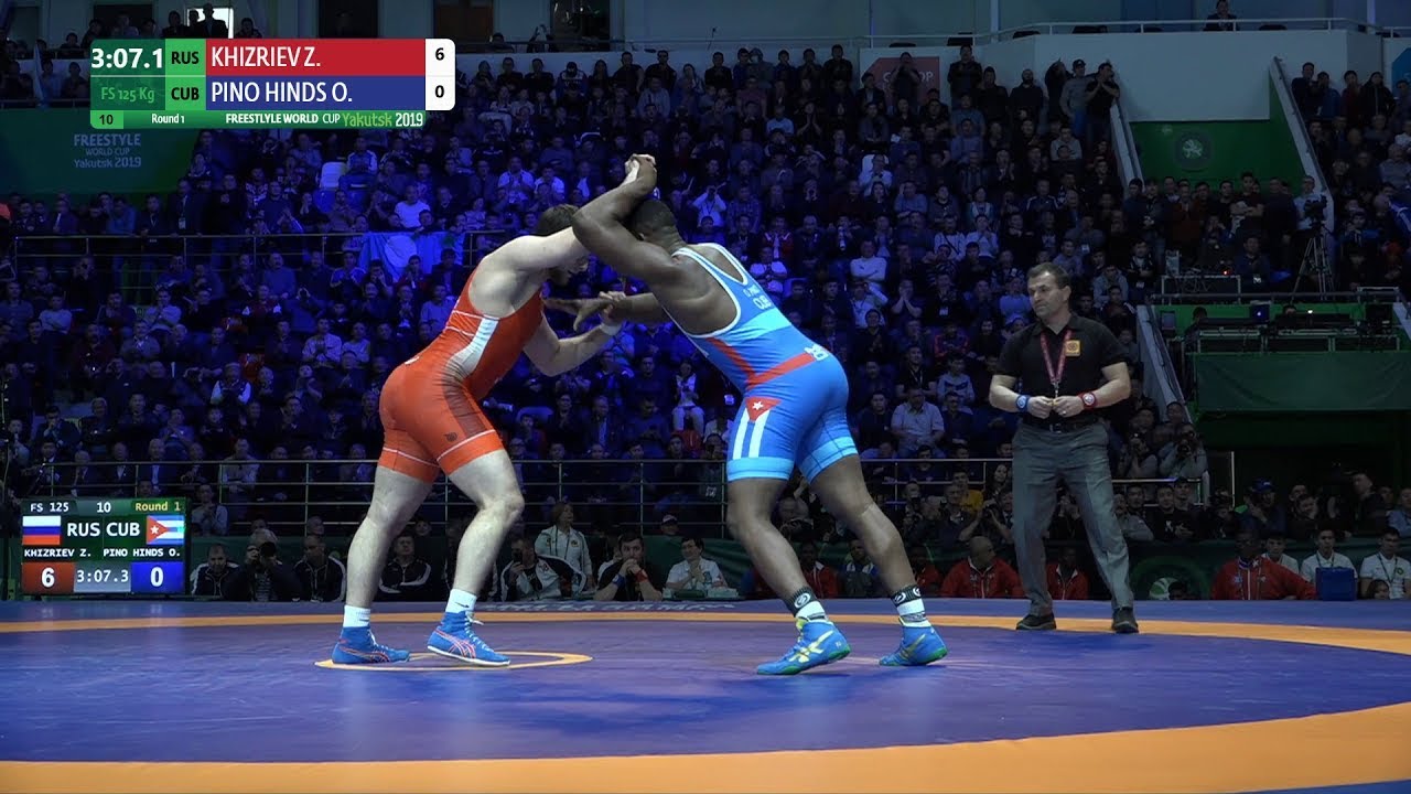 Round 1 FS - 125 kg: Z. KHIZRIEV (RUS) v. O. PINO HINDS (CUB)