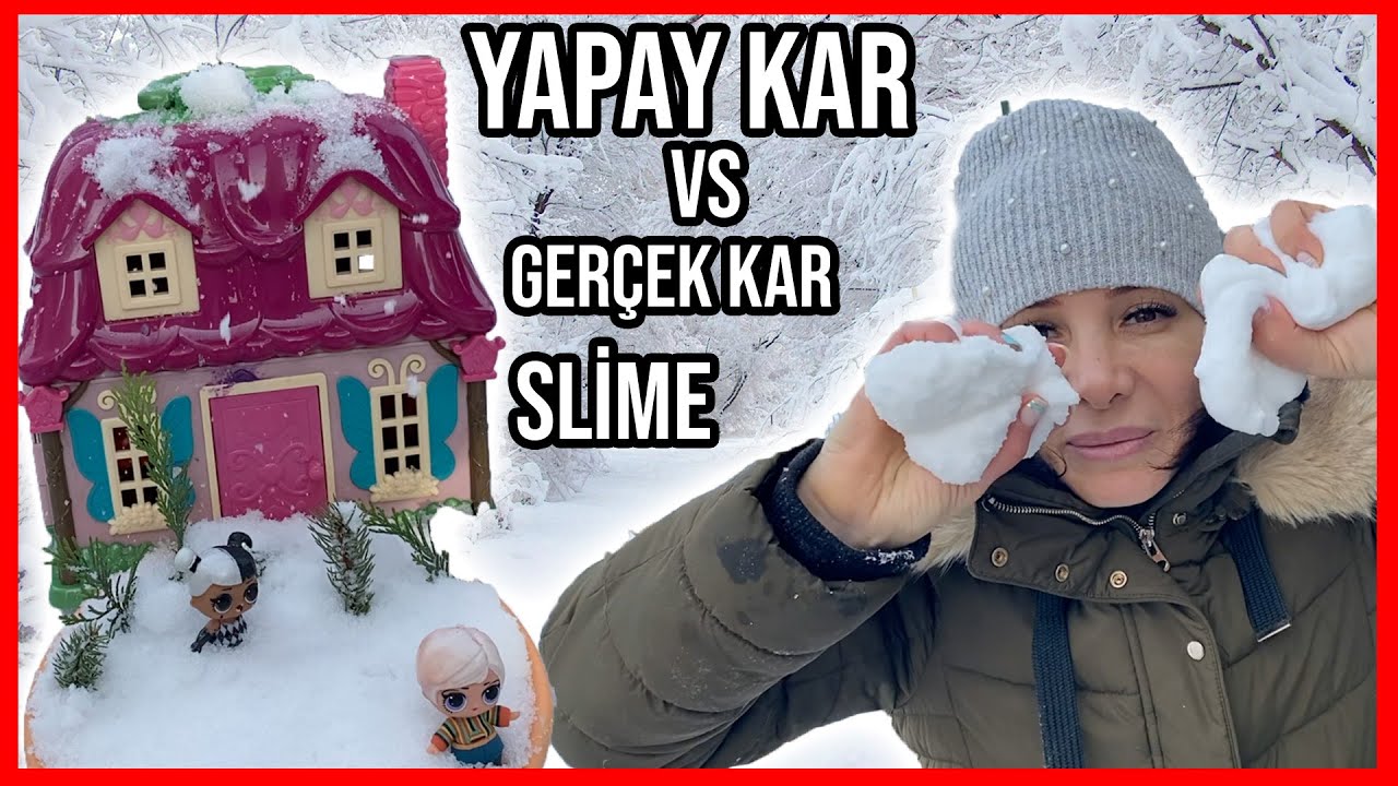 YAPAY KAR vs GER&Ccedil;EK KAR SLİME CHALLENGE! **KARDAN EV G&Uuml;L ABLA YAPTI** Dobişko Tv