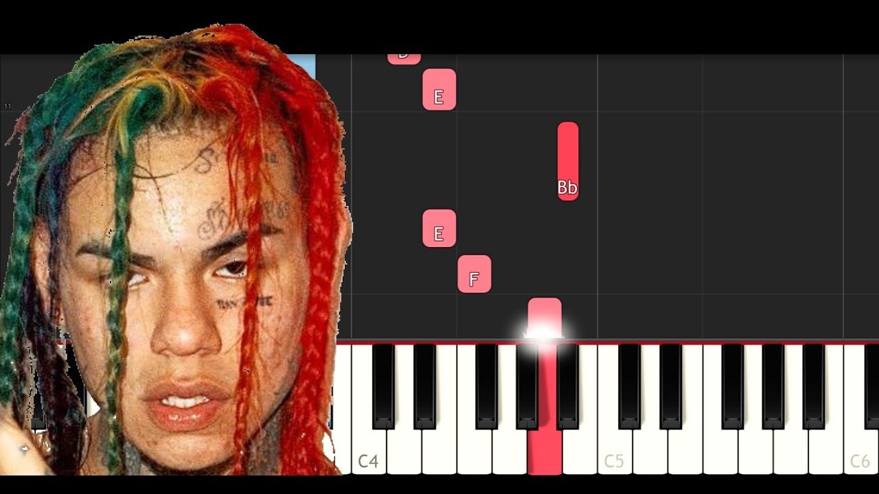 6ix9ine - Gummo (EASY Piano Tutorial)