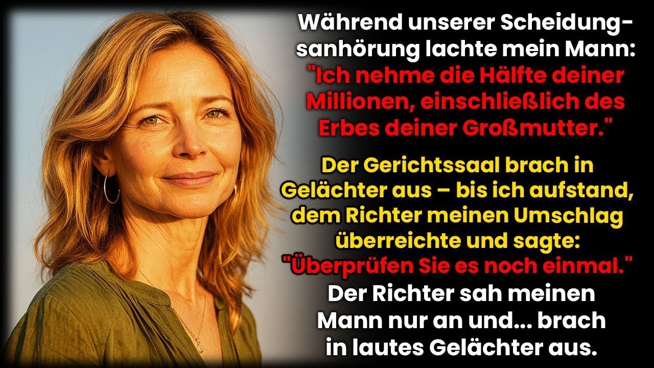 Als mein Mann die Hälfte meines Vermögens wollte,gab ich dem Richter einen Brief–er lachte ihn aus