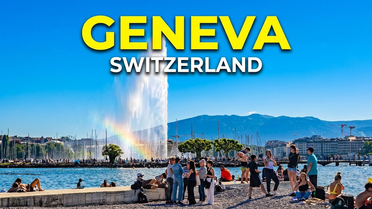 Walking Tour Lake Geneva Switzerland⎥4K Relaxing Walk