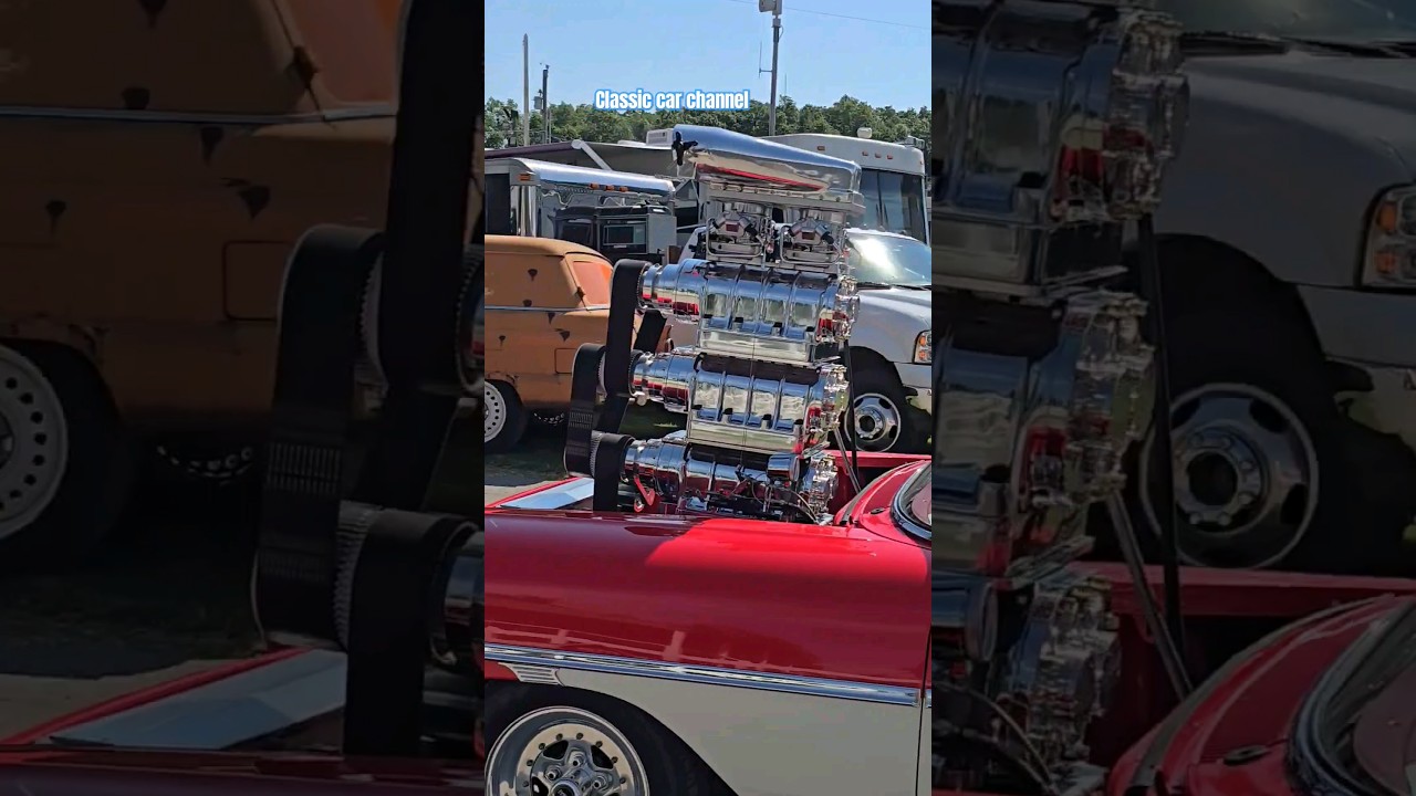 stacked superchargers 💪 💪 💪  wild 58 Chevy at Redneck Rumble car show 2024 🎥