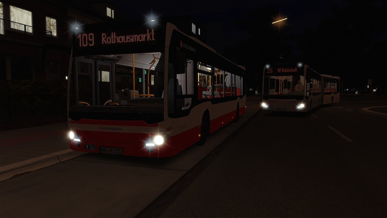 In Hamburg im Busbetriebs Simulator! - Hafencity / Tag und Nacht Addon - OMSI 2