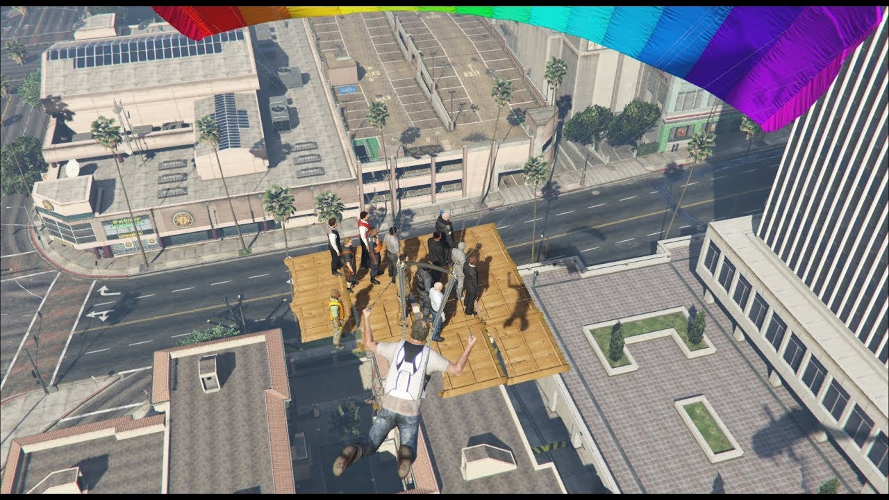 GTA 5 - Ragdolls And Crazy Falls N18 - Parachute - (Euphoria physics)