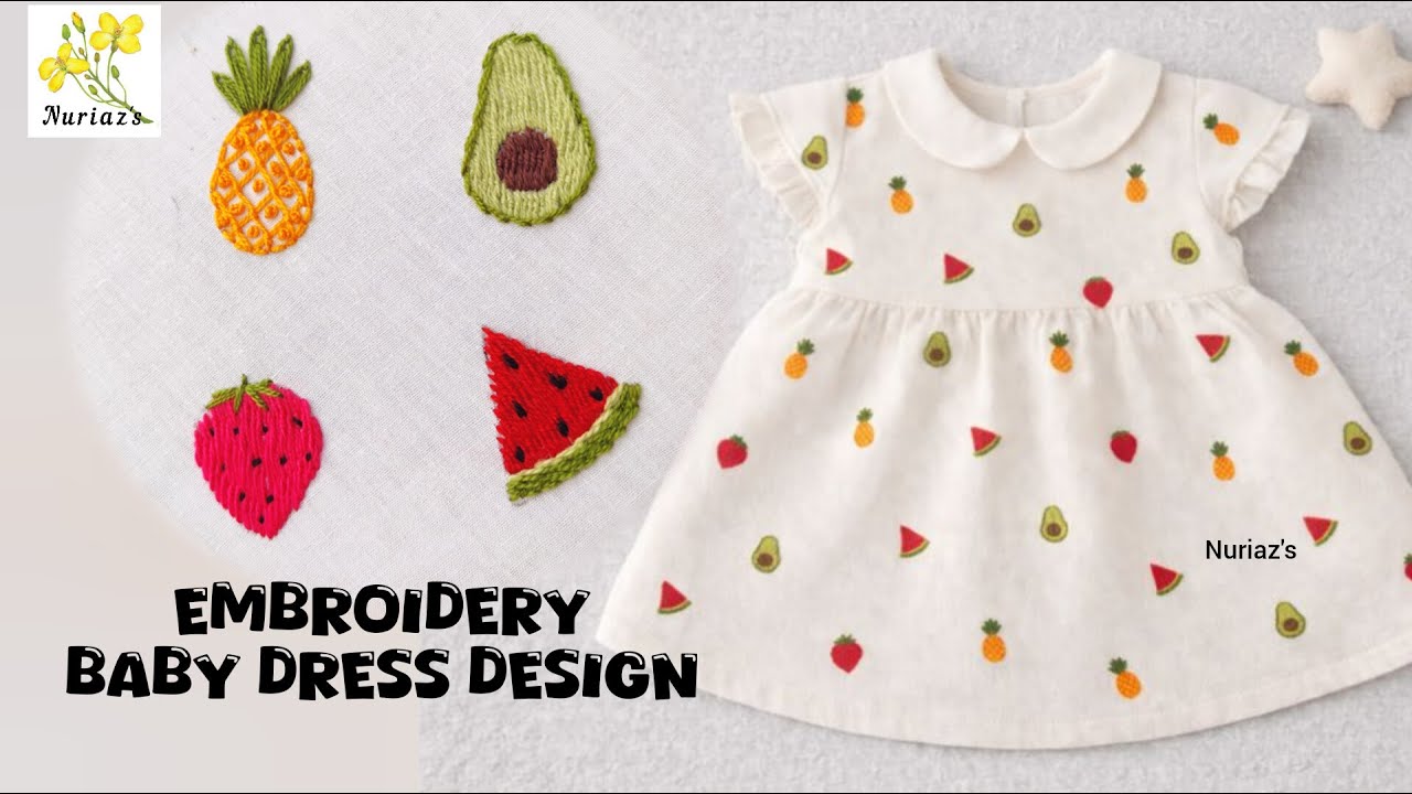 হাতের কাজের বাচ্চাদের জামা ডিজাইন, Hand embroidery baby dress design #embroidery #fyp #foryou