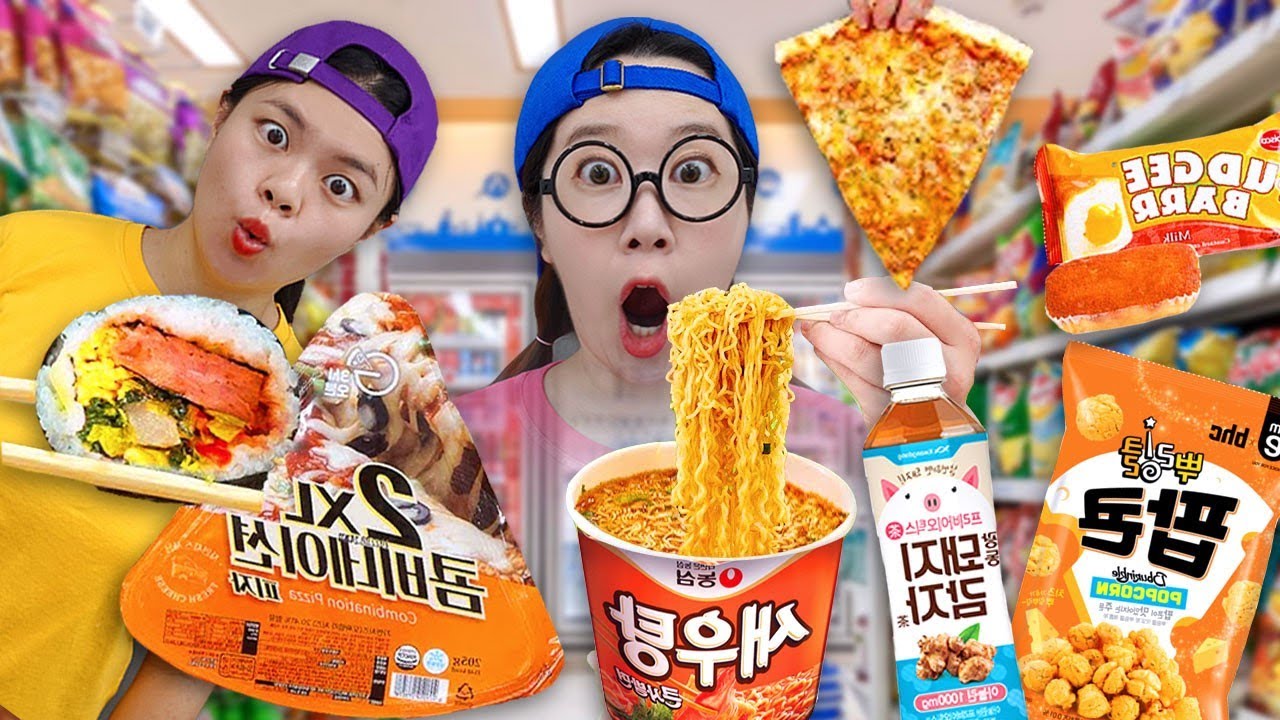 Korean Convenience Store Food Mukbang 야외 편의점음식 먹방 모음 컵라면 삼각김밥 치킨 포켓몬 음료수 CVS EATING SHOW 티미TIMI