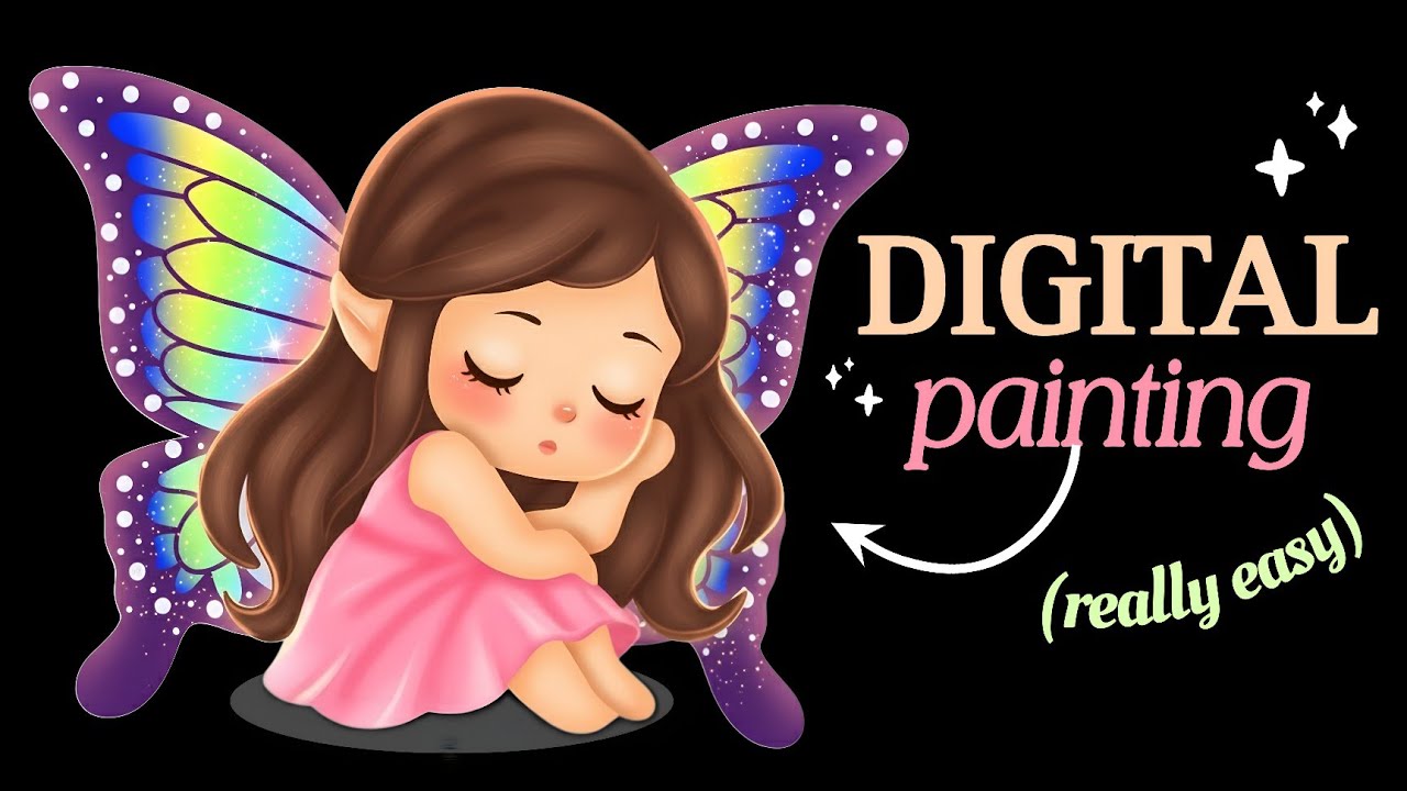 ✨ Cute Fairy Digital Painting Tutorial | Easy Step-by-Step Art for Beginners! 🎨💖