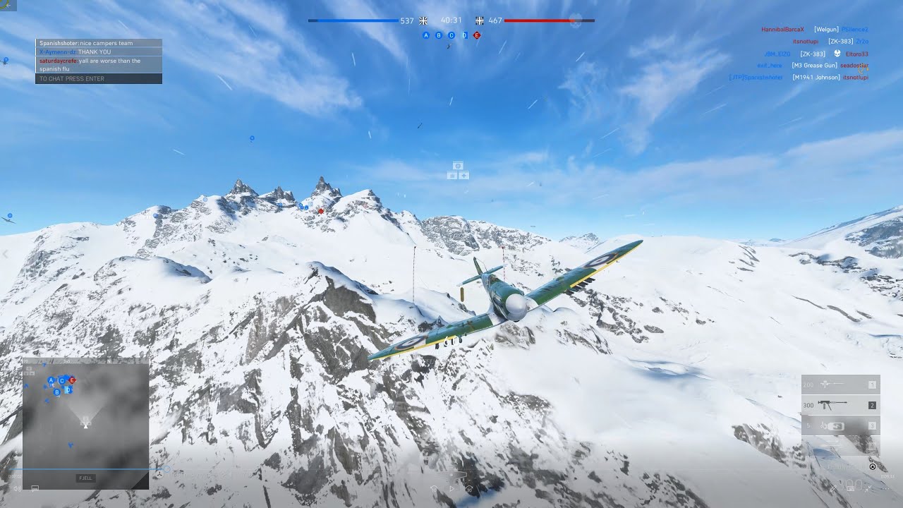 Spitfire VB Plane | 41-0 | Fjell 652 Map | Full Game Play | Battlefield V Full Game Play