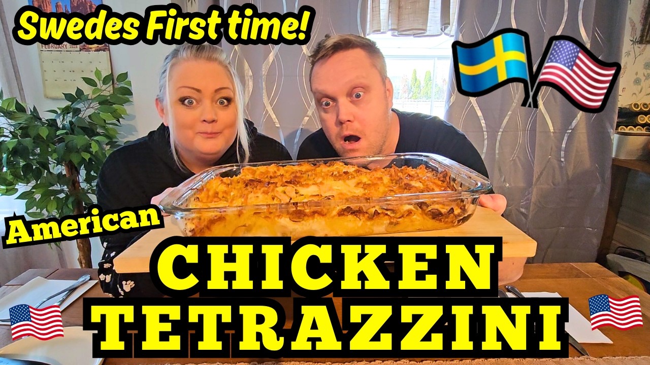 First time !! Swedish couple try Chicken Tetrazzini!