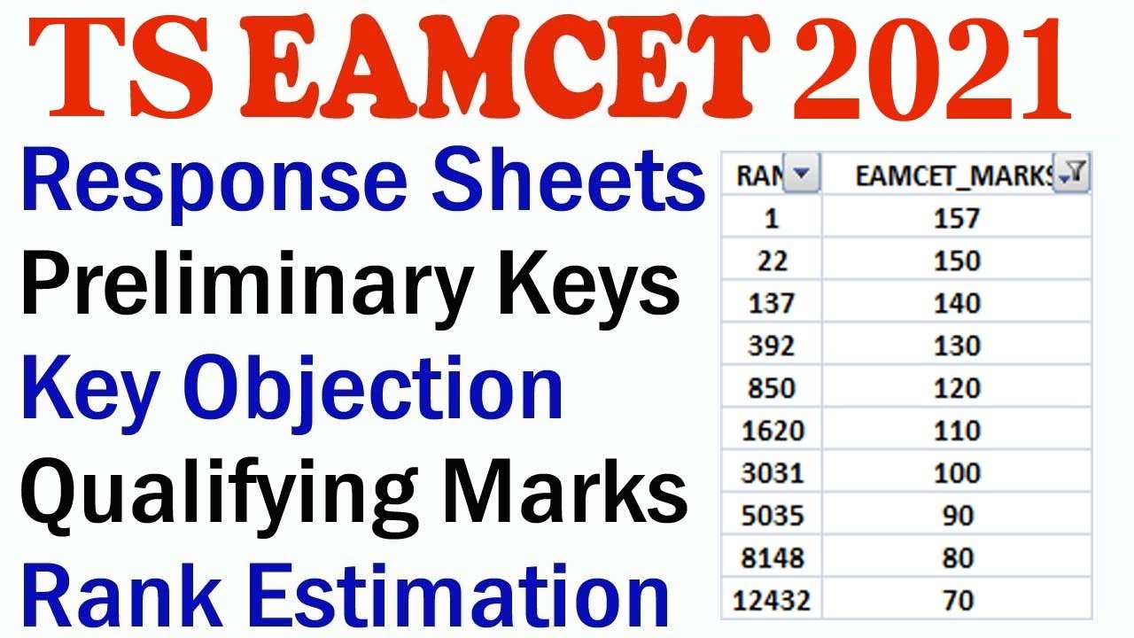 TS EAMCET 2021 లో ఎన్ని Marks కి ఎంత RANK రావచ్చు ! | TS EAMCET 2021 KAY PAPER