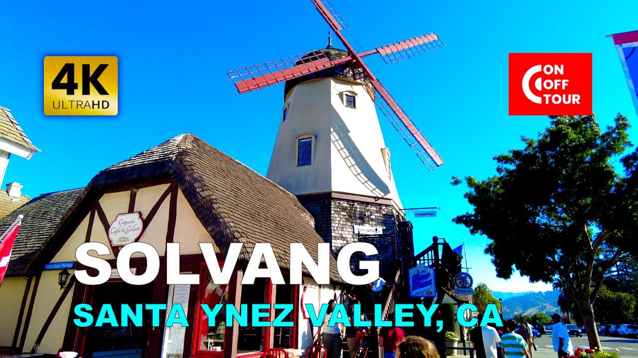 Solvang Danish Village Walking Tour | August Sunday Afternoon [4K], Solvang, California