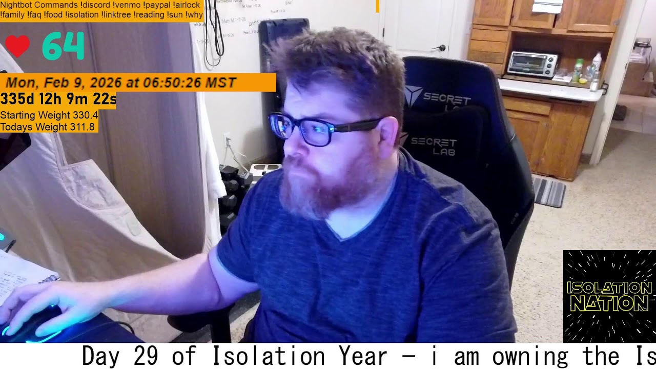 The Isolation Year Live 24/7 365 Day 29 7PM