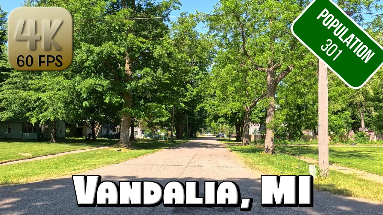 Driving Around Small Town Vandalia, Michigan in 4k Video