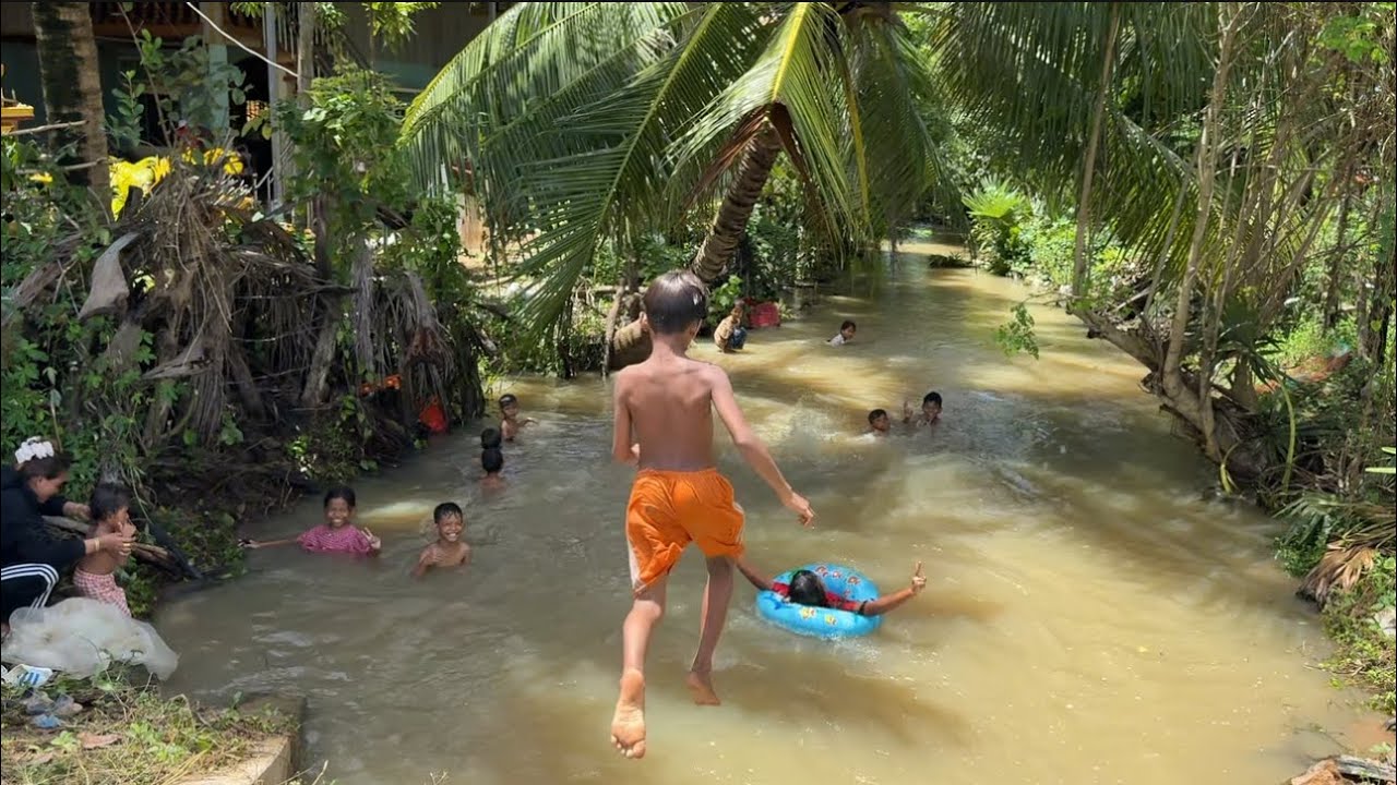 Flooding in Village, Countryside, Cambodia