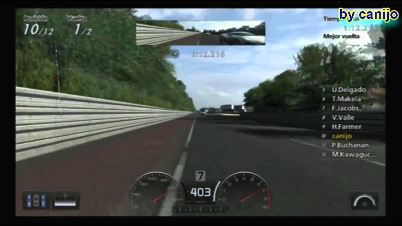 GT5 bugatti veyron top speed 460km/h