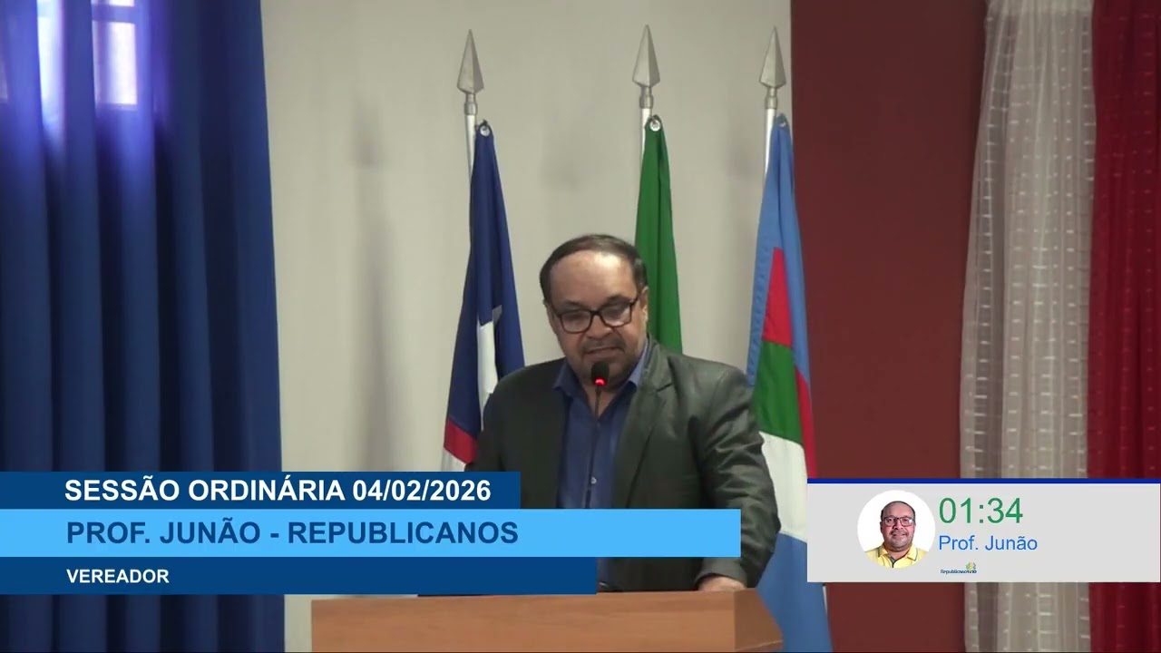 SESSÃO DIA 04/02/2026 – PRONUNCIAMENTO DO VEREADOR PROF. JUNÃO