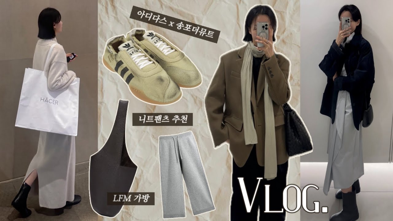 Vlog | 직장인 브이로그 | 데일리룩 | 아디다스x송포더뮤트 | 자라 니트 팬츠 | LFM 가방 | 카페악토버 | 에토스 | 가을룩 | 출근룩 /simple.B