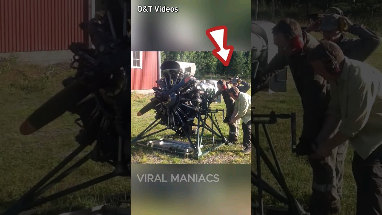 This Is How You Start An Old Radial Engine Using Inertia Starting #shorts