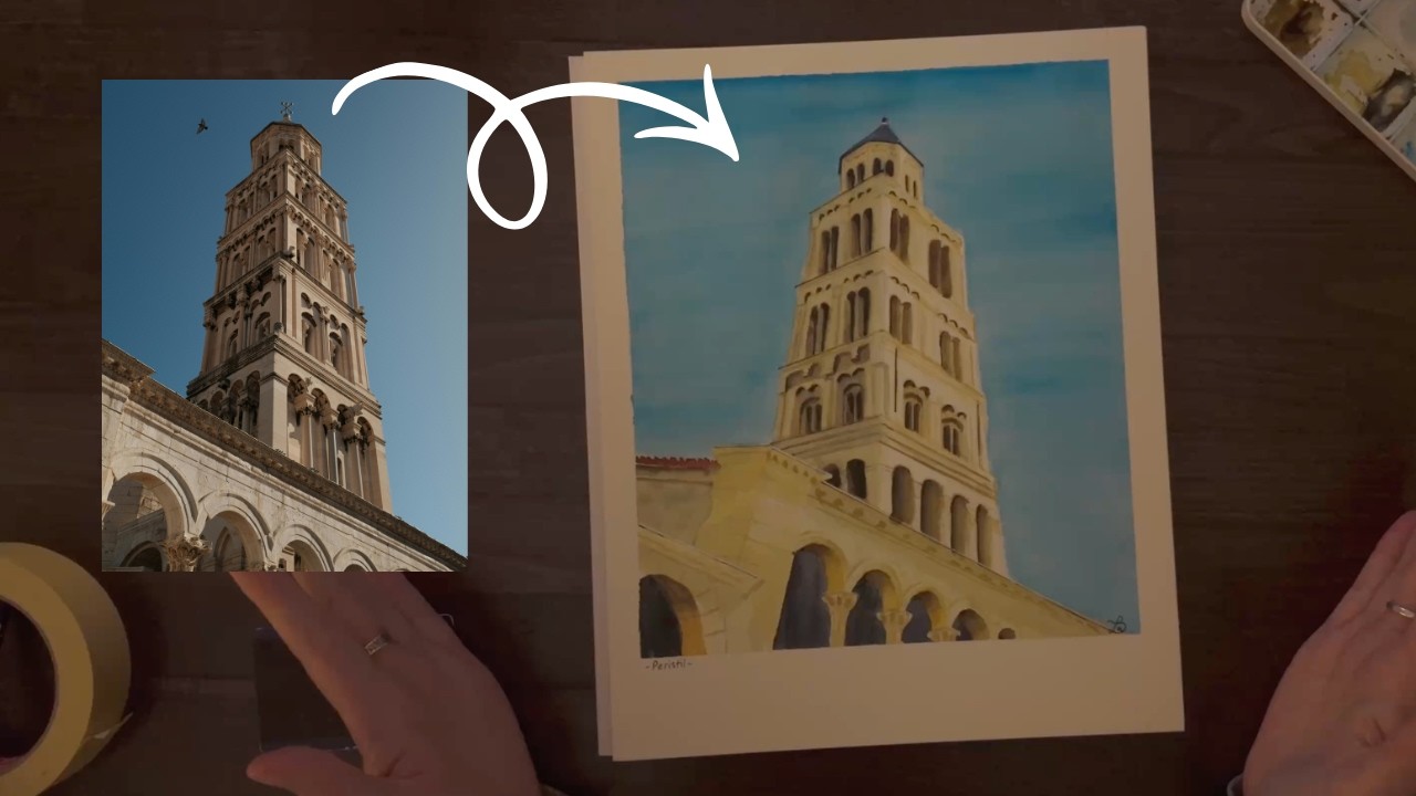 Painting Split's Cathedral of Saint Domnius in Watercolors