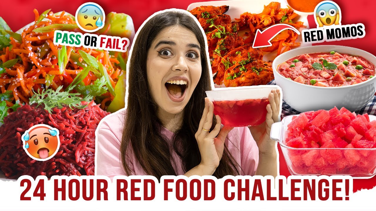 i ate *ONLY RED* food for 24 hours!🥵 GONE WRONG?😰 Too spicy🔥 | #Vlogmas Day 8 | Heli Ved