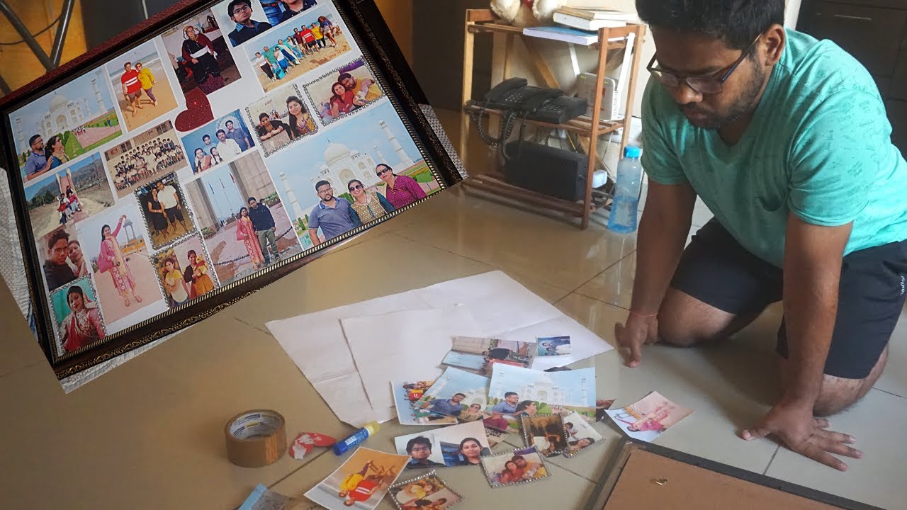 Making a collage of photos | DIY photos frame at home #photoframemakingideas