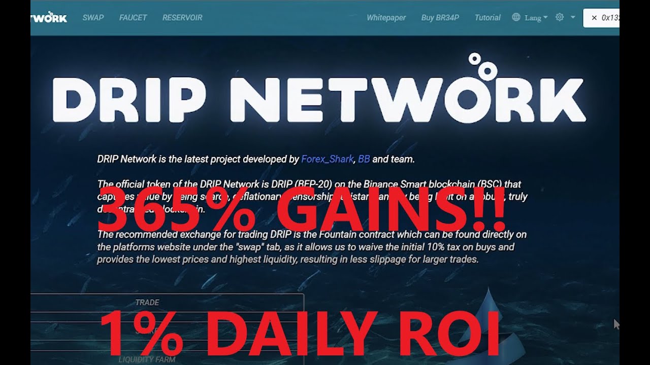 DRIP NETWORK FAUCET  |  1% DAILY ROI UP TO 365%!!! (THE POWER OF COMPOUND INTEREST)