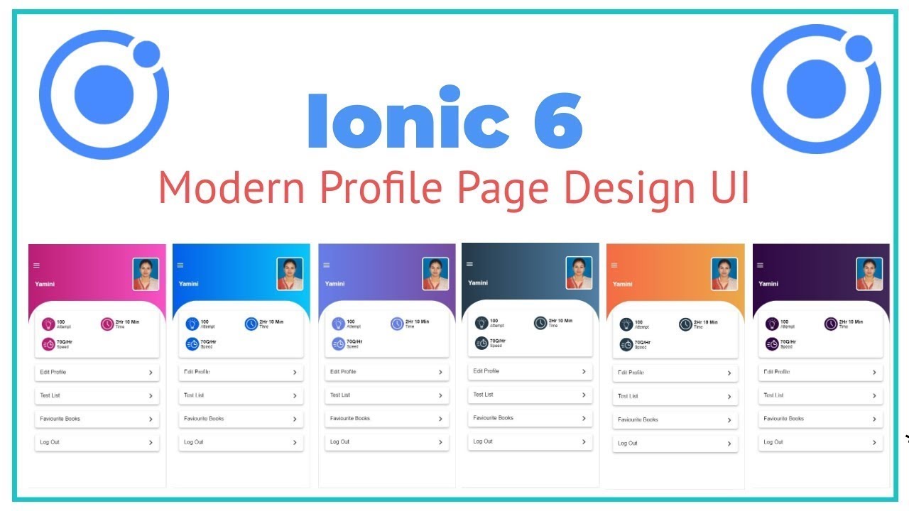 ionic 6  Angular 12   Modern UI Profile Page