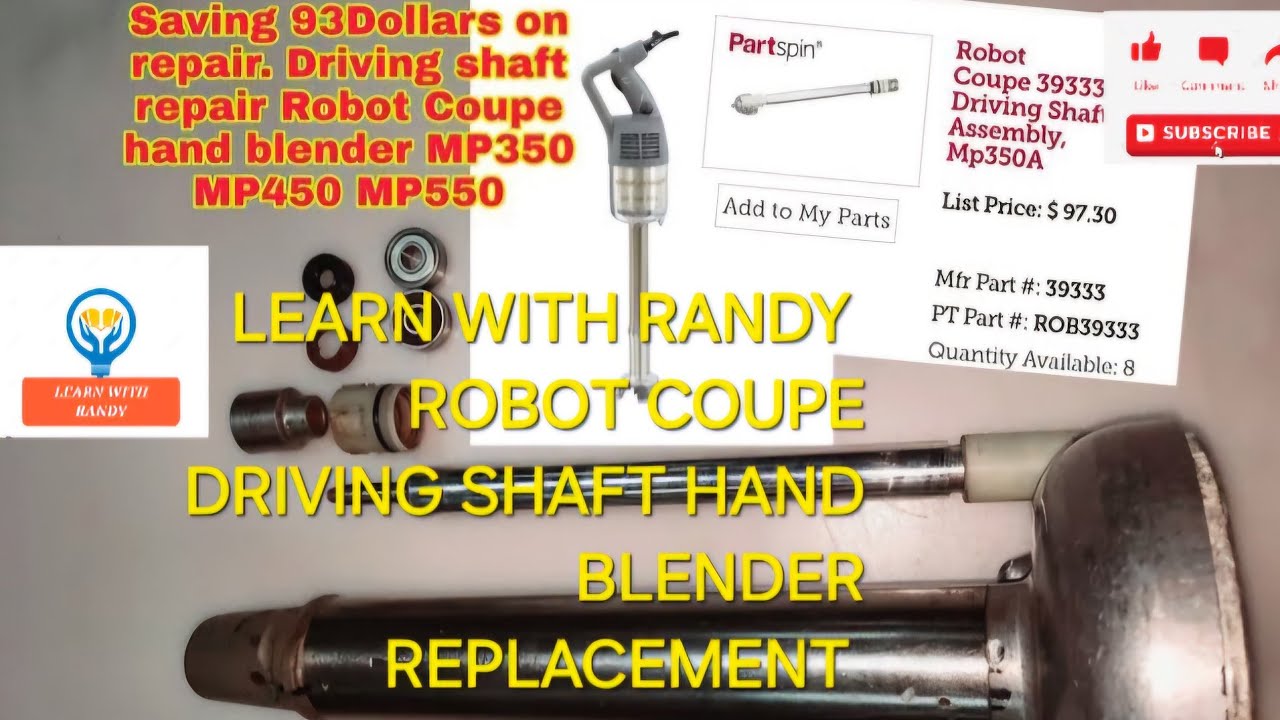 ROBOT COUPE MP350 DRIVE SHAFT SEAL REPAIR.