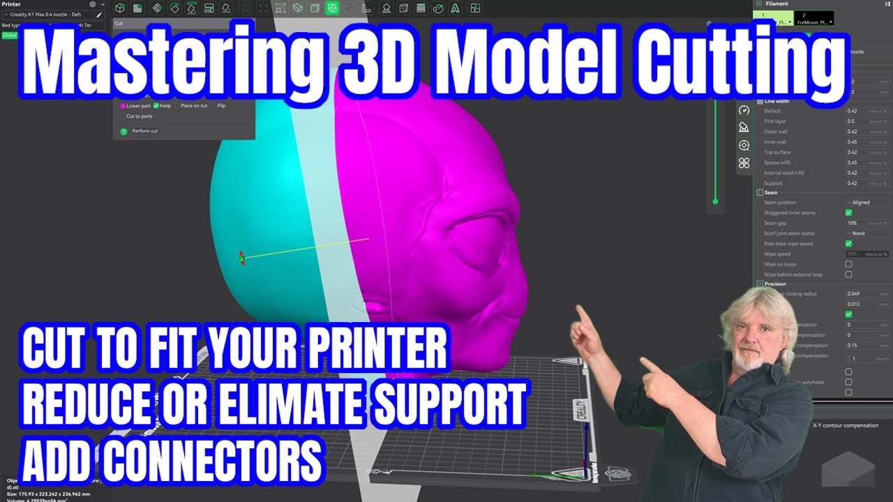 Mastering 3D Model Cutting & Connector Addition with Creality Print 6