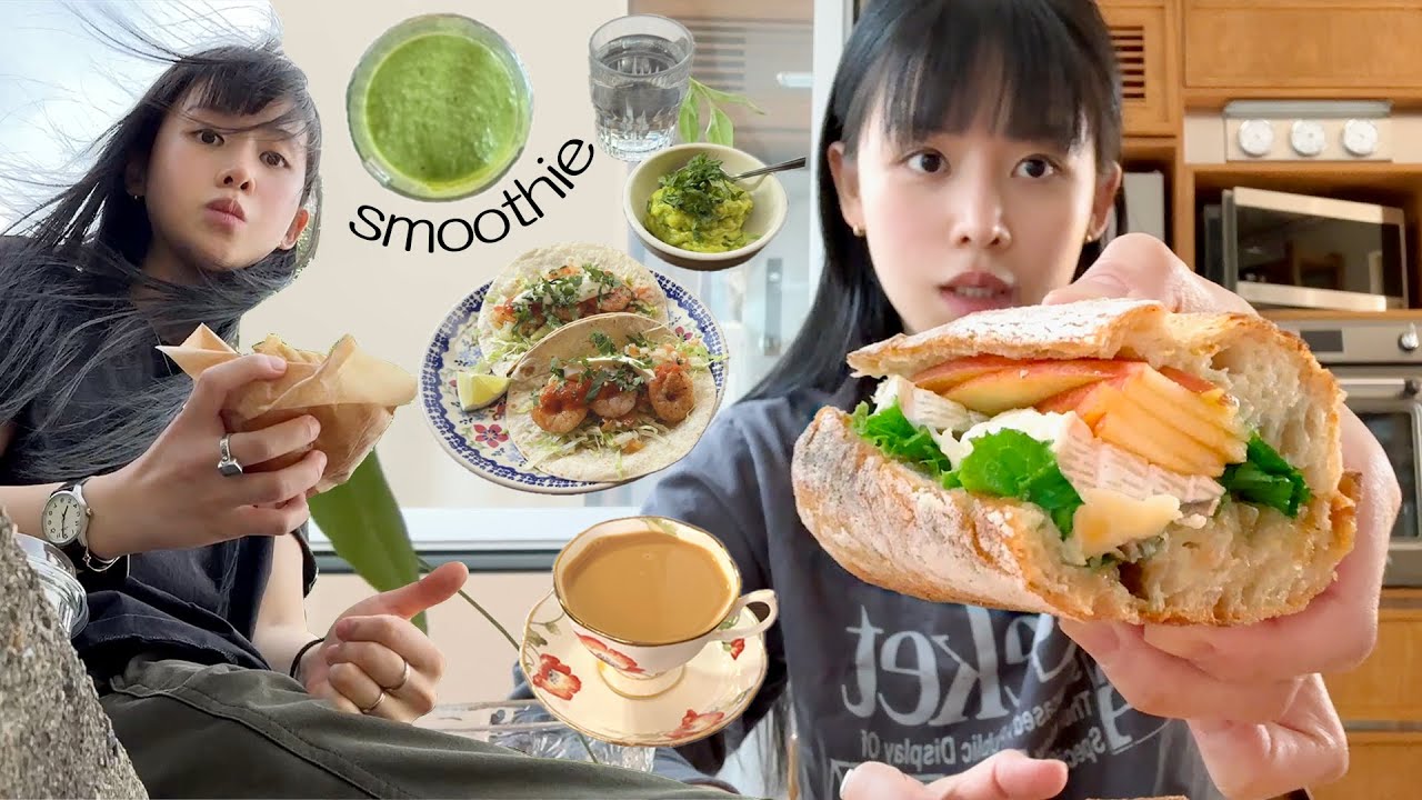 연두 스무디 레시피🧃 모네의 숨겨왔던 점프력.. 타코도 먹고 샌드위치도 먹는 다이어터..?🌮 vlog