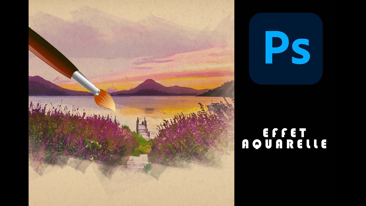 Tuto Photoshop | Effet Aquarelle - watercolor effect | en français