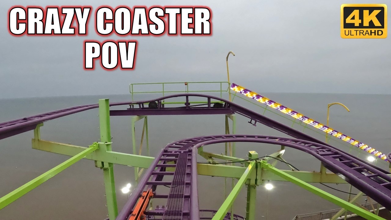 Crazy Coaster POV (4K 60FPS), South Pier Reverchon Spinning Wild Mouse | Non-Copyright