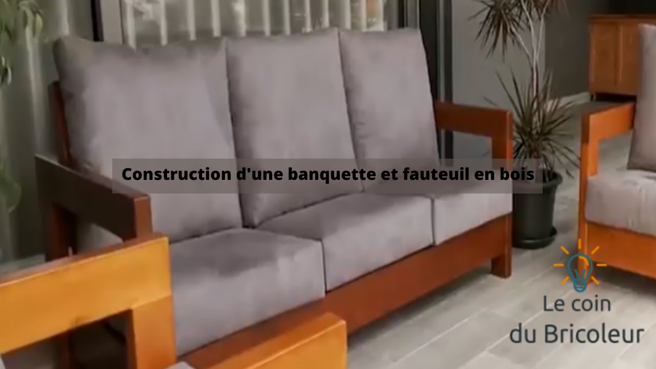 Construction d'une banquette et fauteuil en bois