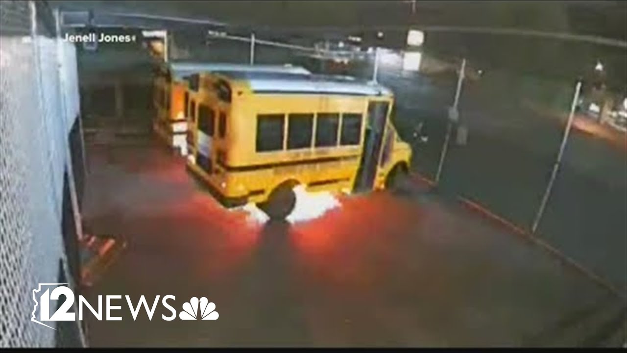 Two school buses set on fire at Phoenix preschool, officials investigating
