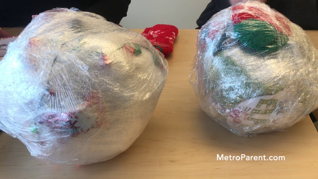 Holiday Party Saran Wrap Ball Game for Families