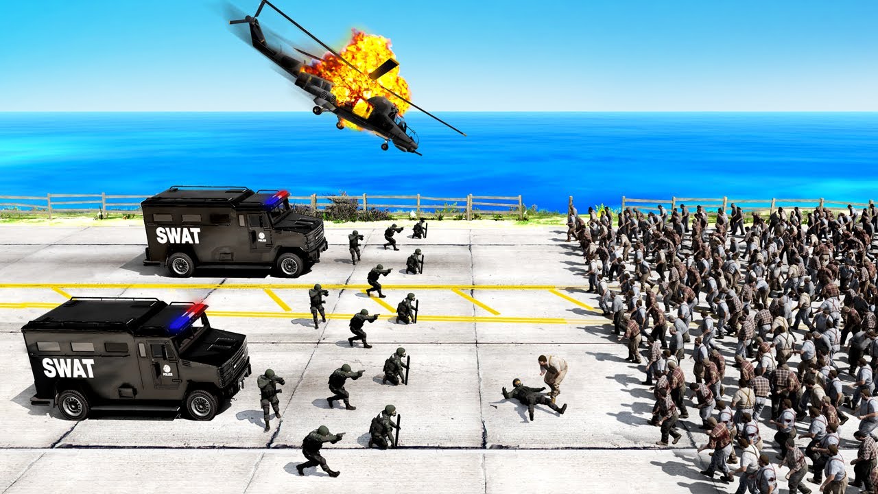 SWAT TEAM против вспышки ЗОМБИ в GTA 5!