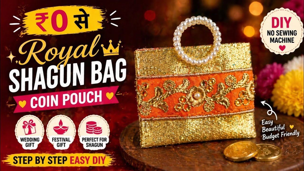 Traditional Coin Pouch Idea for Diwali & Wedding Gifts #DIYPouch #CoinPouchDIY #WeddingGiftIdeas
