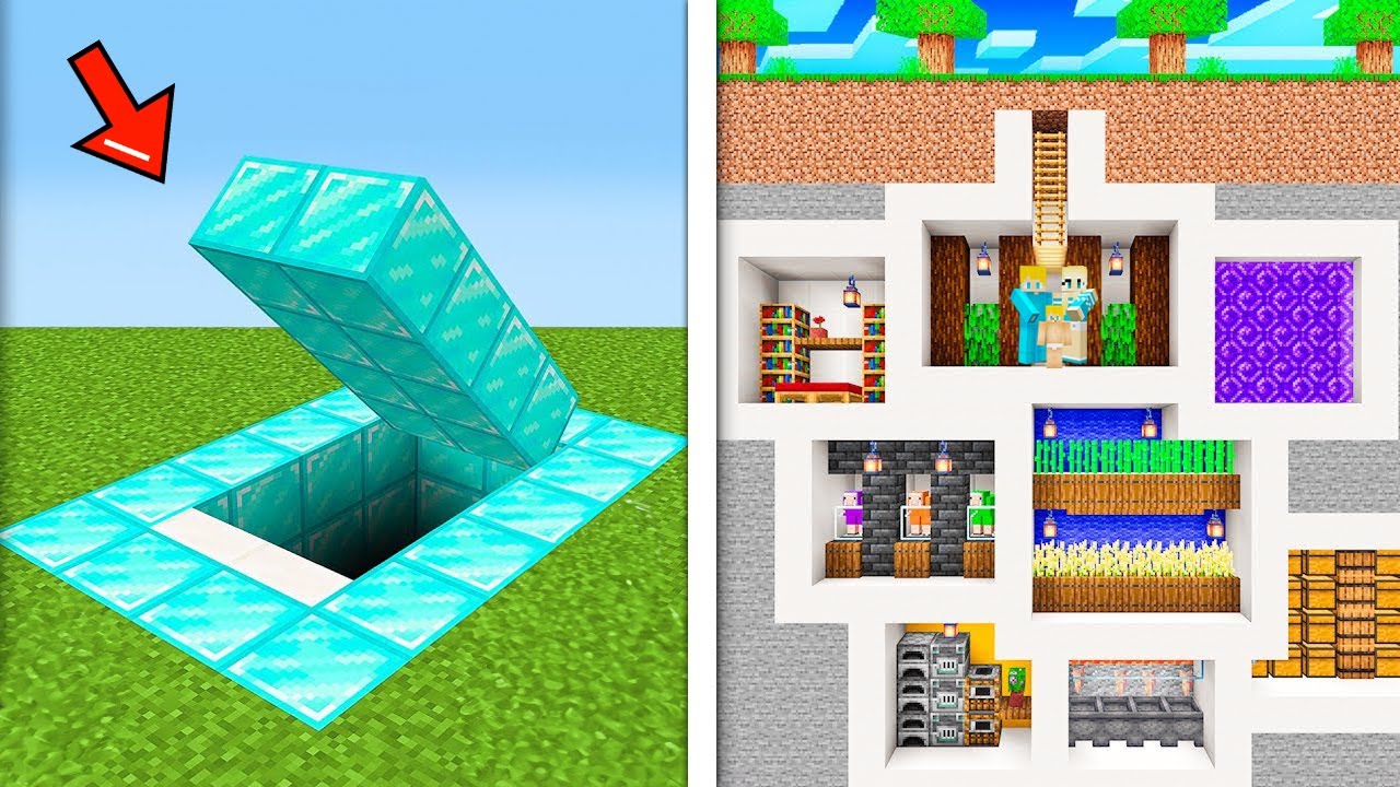 Wie man eine moderne UNTERGRUND GEHEIMBASIS baut in Minecraft!