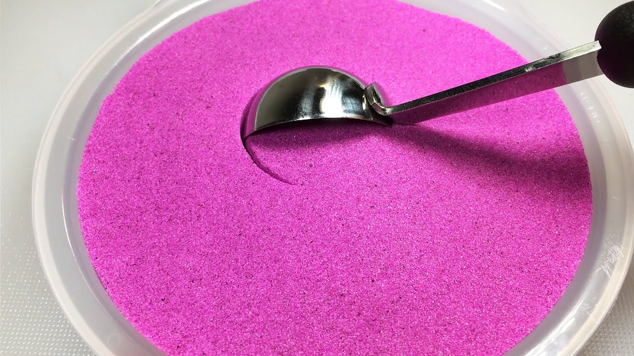 Very Satisfying Kinetic Sand Cutting and Scooping ASMR Video   SandTagious