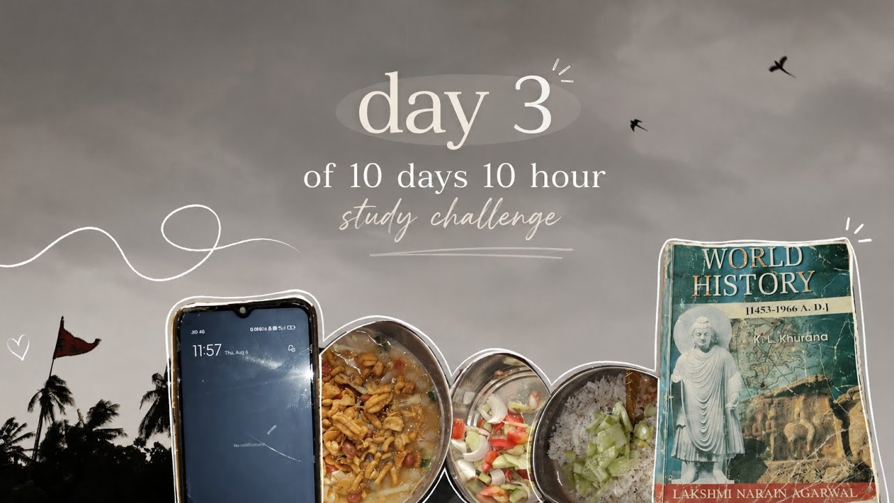 DAY 3/10 &mdash; I Studied for 10 HOURS 📚 | No Talking Study Vlog + Study With Me