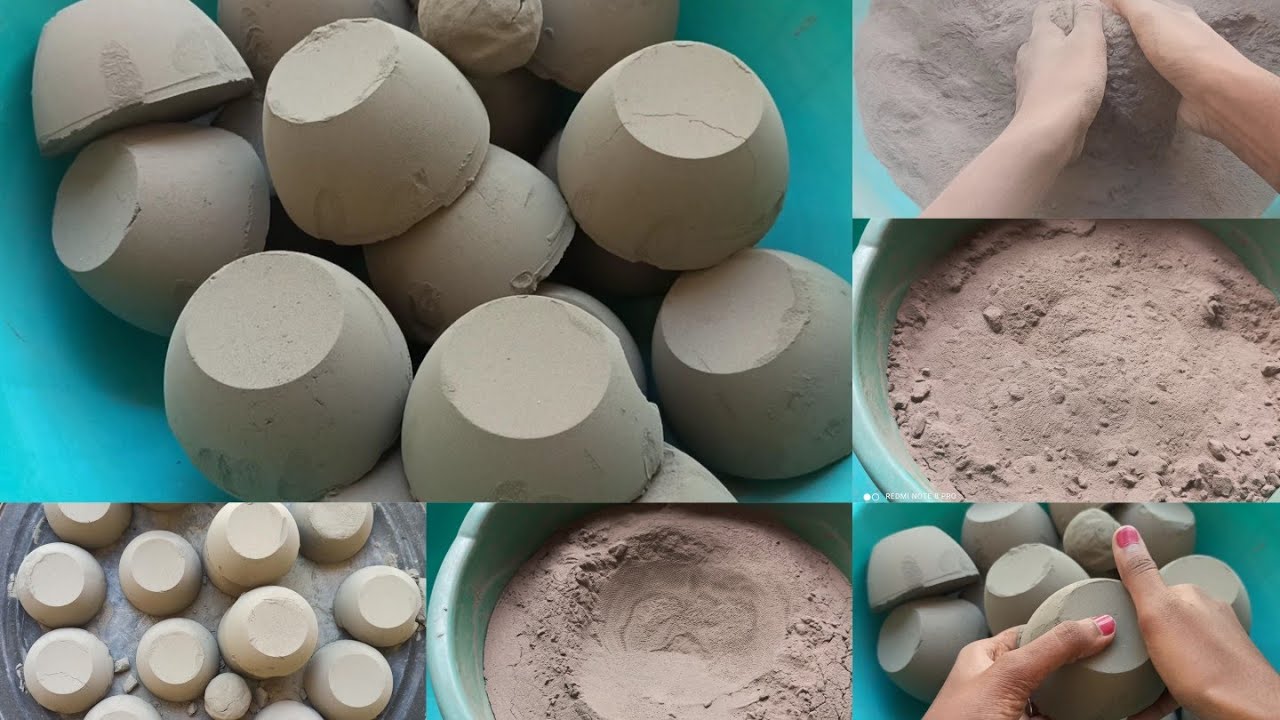 ASMR CEMENT| how I make a pure cement bowl shape and crumbling then reform glass shapes