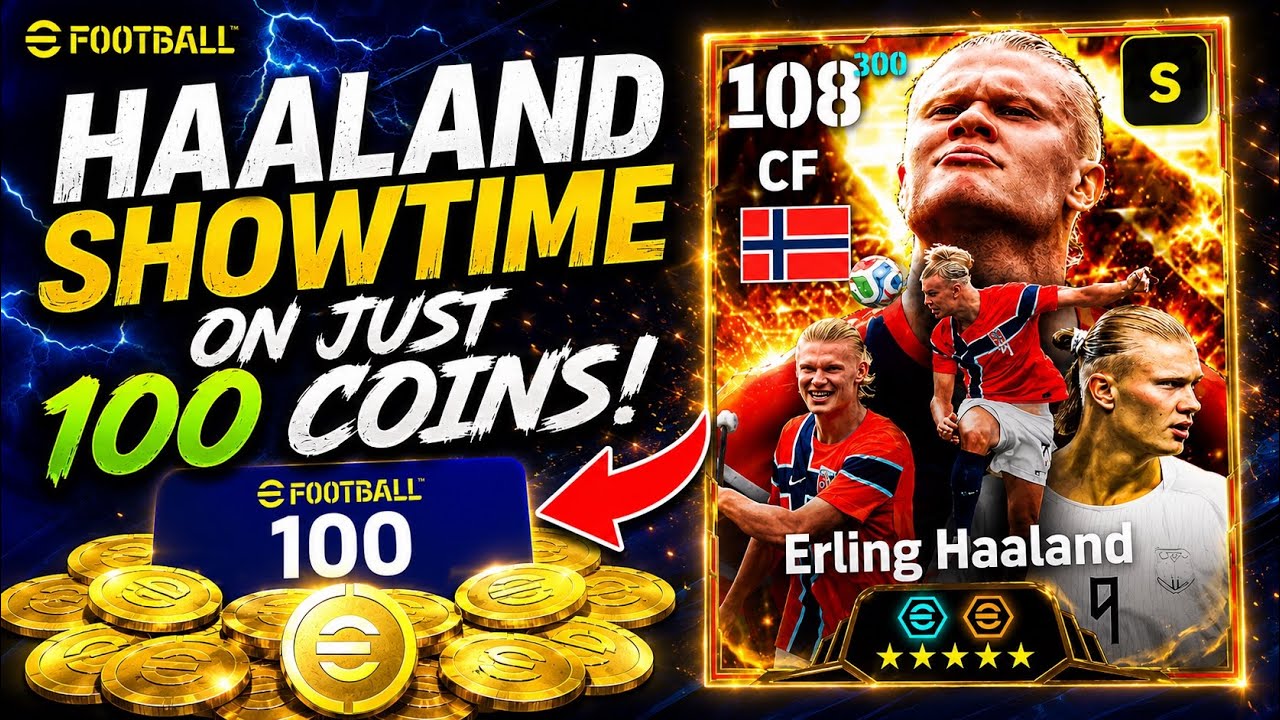 How to Get Haaland Showtime with 100 Coins? 😱 | Best eFootball Pack Strategy! 🔥#efootball #shorts 