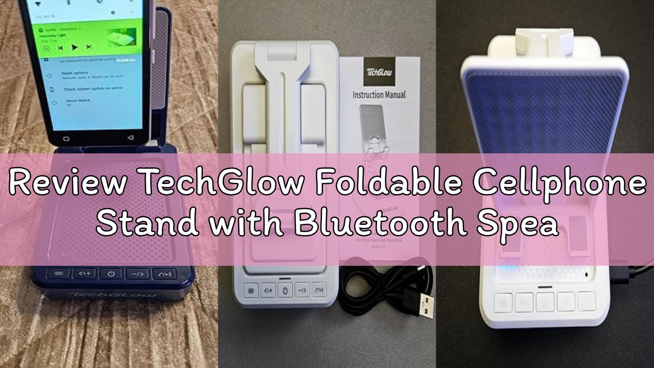Review TechGlow Foldable Cellphone Stand with Bluetooth Speaker and Charging Function Birthday Gifts