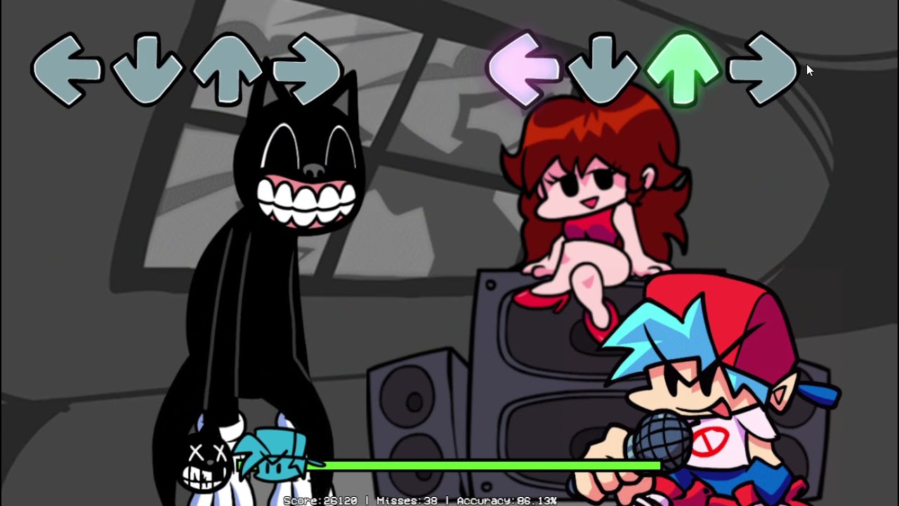 FNF vs Outrun Cartoon Cat [trevor henderson] mod new song !