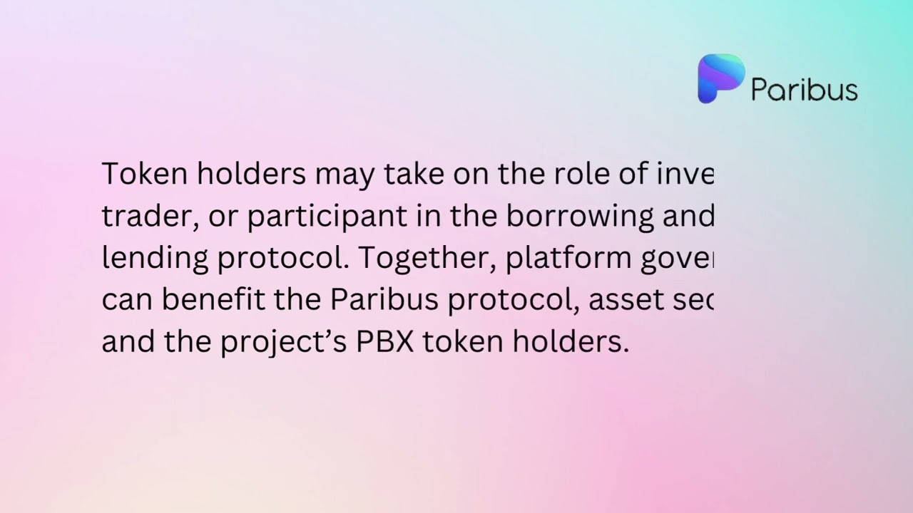 HERALDING $PBX: THE GOVERNANCE AND UTILITY TOKEN OF THE PARIBUS PROTOCOL