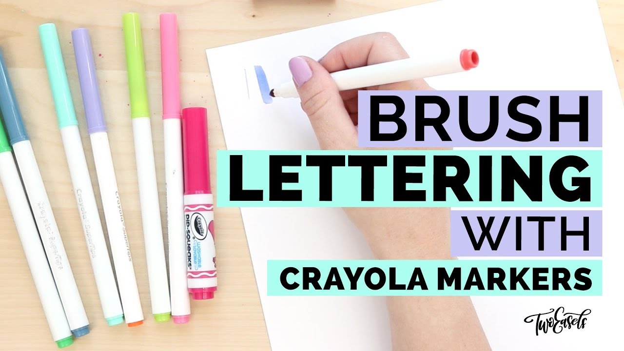 Brush lettering with Crayola markers
