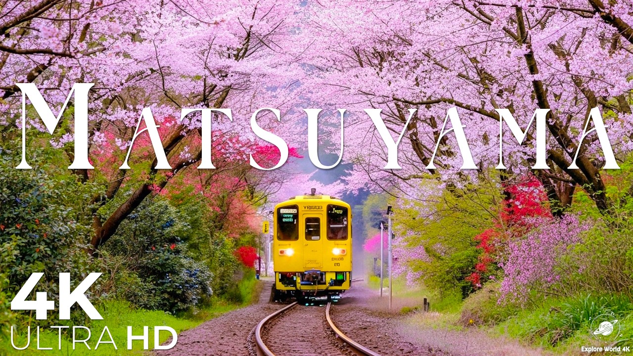 Весенняя Мацуяма, Япония, 4K 🏯 Виды сакуры из замка и прогулки вокруг него