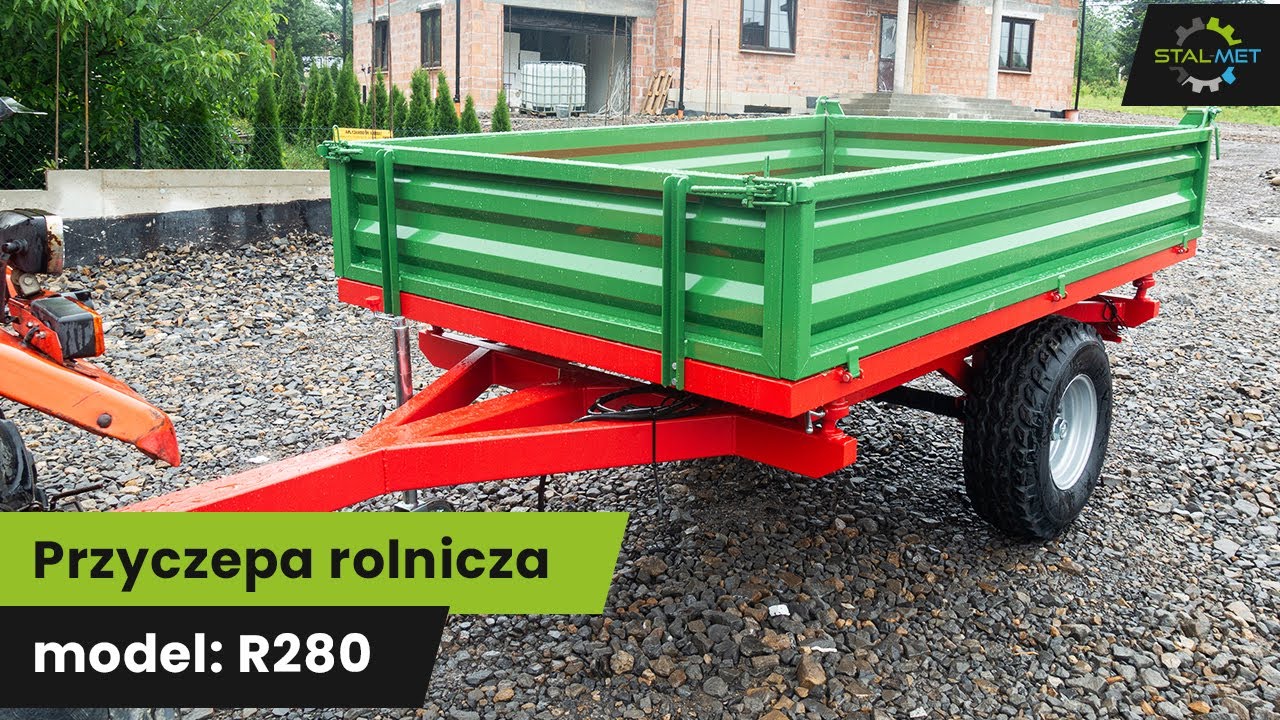 Przyczepa rolnicza jednoosiowa z wywrotem do traktora 3,5t, model: R-280