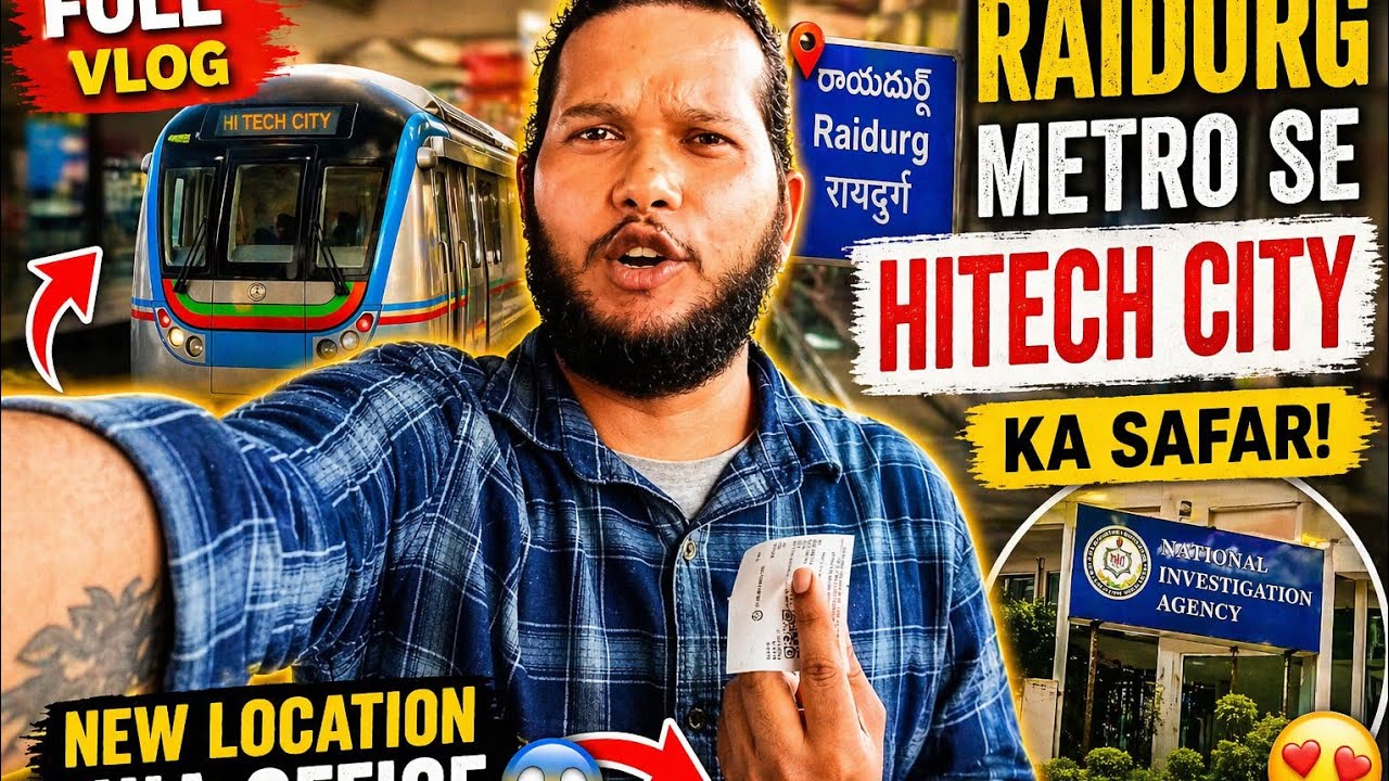 Raidurg Metro se Hitech City 🚇 | Hyderabad ka Hidden Location + NIA Office 😳 Full Vlog